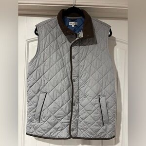 Peter Millar Essex Quilted Travel Vest Mens M Grey Full Zip